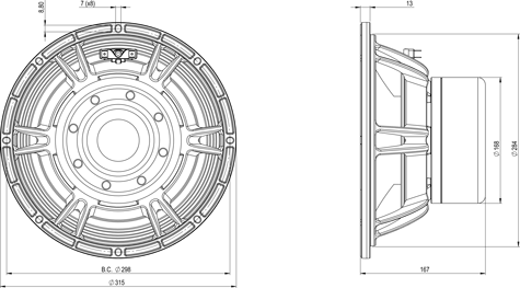 B&C 12SW115-4 Drawing