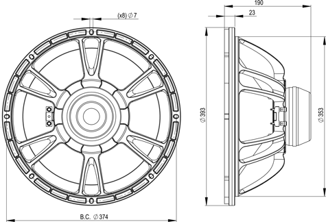 B&C 15BG76 Drawing