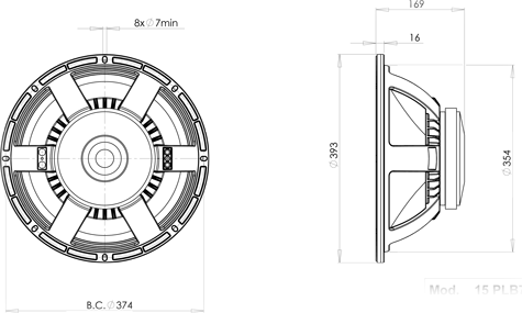 B&C 15PLB76 Drawing