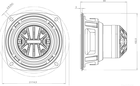 B&C 4CXN36 Drawing