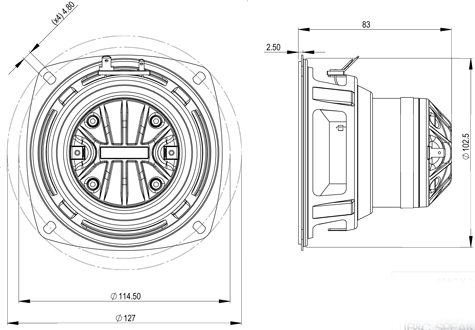 B&C 4MCX36 Drawing