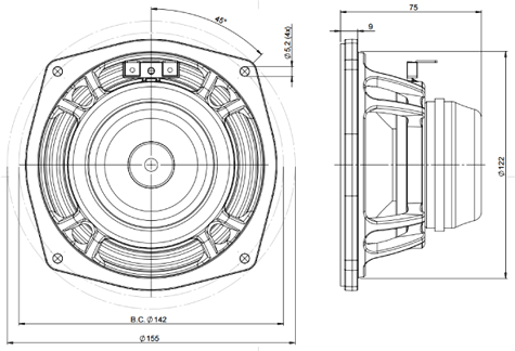 B&C 5MDN38 Drawing