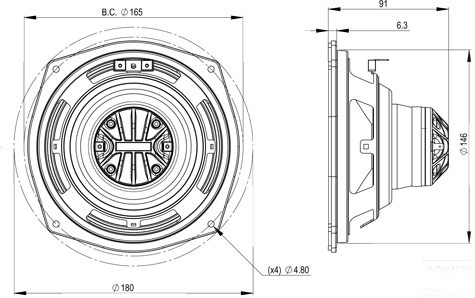 B&C 6CXN36 Drawing