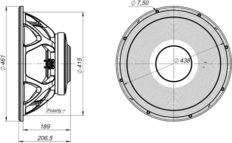 Beyma 18PW1400Fe/S Drawing