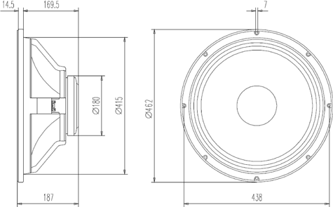 Beyma SM118N Mounting Dimensions