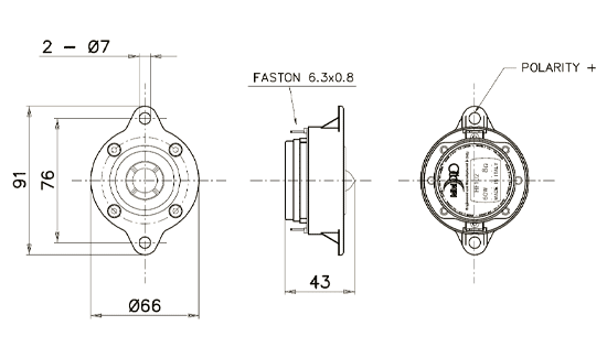 Faital Pro HF102 Dimensions
