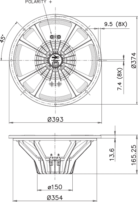 Faital Pro 15PR300 Drawing