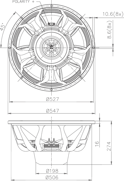 Faital Pro 21XL3000 Drawing