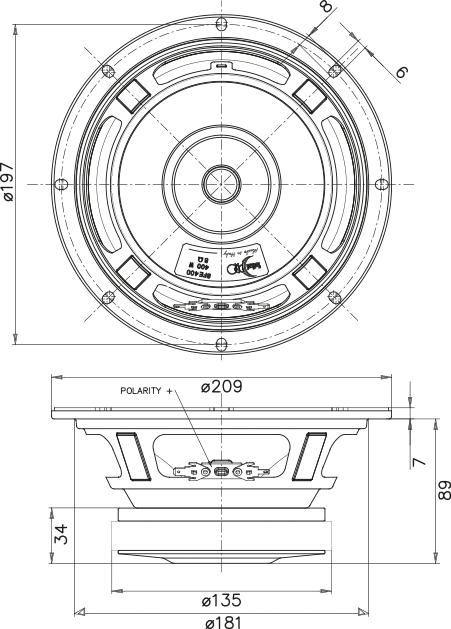 Faital Pro 8Fe400 Drawing